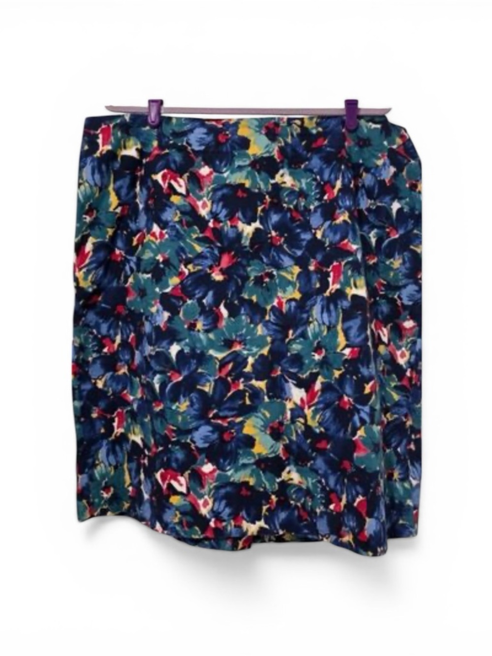 Talbots Navy Floral Pencil Skirt